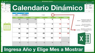 CALENDARIO Perpetuo en Excel sin MACROS Tutorial para Calendario Dinámico en EXCEL 2016 E27 [upl. by Jackie]