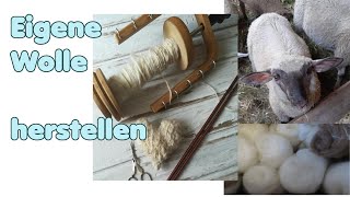 Eigene Wolle herstellen  Naturprodukt Schafwolle meine erste Mütze [upl. by Enomar]