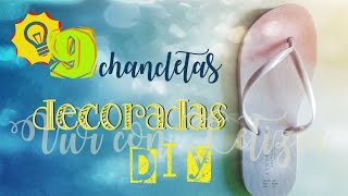 9 SANDALIAS DECORADAS DIY paso a paso facil para la playa [upl. by Bennet]