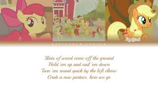 My Little Pony  Raise This Barn Lyrics [upl. by Ahtnamys]