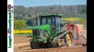 Chenillard John Deere 8345RT au Semis de Tournesol [upl. by Drofla]