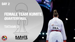 KARATE WORLD CUP Day 2  Female Team Kumite – Quarterfinal  Tatami 2  WORLD KARATE FEDERATION [upl. by Elleynod]