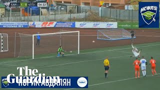 Rubin Kazan footballer scores astonishing backflip penalty [upl. by Yrocal747]