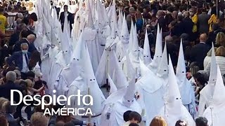 El significado de los trajes de los nazarenos penitentes la emblemática procesión de Sevilla  DA [upl. by Aiuoqes]