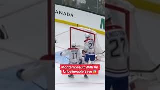 Montembeault Makes An Unbelievable Glove Save hockeyclips nhl goaliesaves canadians goalie [upl. by Matthaus241]