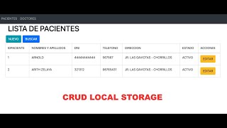 COMO CREAR UN CRUD CON BOOTSTRAP JS Y LOCALSTORAGE  PARTE 1 [upl. by Hauger996]