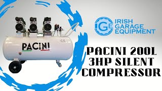 Pacini 200L 3hp Silent Compressor [upl. by Nnayram]