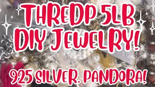 925 SILVER PANDORA THREDUP 5LB DIY JEWELRY RESCUE UNBOXING jewelryjar [upl. by Rolecnahc982]