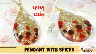 JustHandmade Spice your jewelry  Epoxy resin jewelry with SPICES  pendant  tutorial  DIY [upl. by Lion]