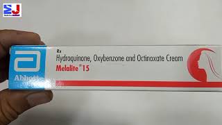 Melalite Cream  Hydroquinone oxybenzone octinoxate cream  melalite 15 Cream use review Hindi [upl. by Notsgnal180]