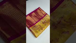 Kanchipuram pure silk sarees full 4d exclusive floral with parrot 🦜elegant 1G collection [upl. by Solram]