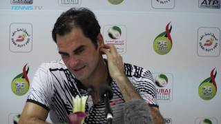 Press Federer loses to Donskoy 2017 Dubai R2 [upl. by Brynne]