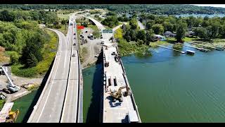 September 3rd Chautauqua Lake Bridge Flight 4K [upl. by Moreland]