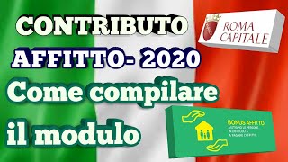 BONUS AFFITTO 2020 ECCO COME COMPILARE LA DOMANDA [upl. by Nosemyaj417]