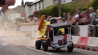 Great Dunmow Soapbox Race 2023  Race 2 Skip Falls Apart  Dunmow Group [upl. by Harday]