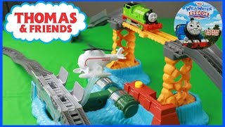 THOMAS amp FRIENDS TRACKMASTER HAROLDS HIGH FLYING RESCUE Accidents will Happen KIDS PLAYS TOY TRAINS [upl. by Arlene432]