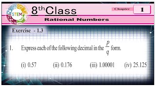 Express each of the following decimal in the pq form in telugu [upl. by Maghutte34]