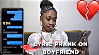 SONG LYRIC PRANK ON BOYFRIEND LEADS TO REAL BREAK UP [upl. by Yelkreb]