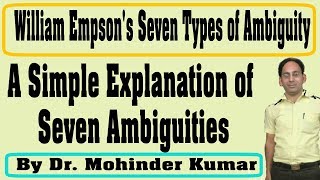 William Empsons Seven Types of Ambiguity ambiguity ctms family [upl. by Treb491]