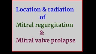 MURMURS of Mitral regurgitation amp prolapse Location amp radiation [upl. by Deanne973]