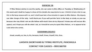 Pitman Shorthand Exercise 25 and 26 Dictation With Grammalogues  40 WPM [upl. by Enehpets]