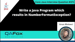 Write a Java program which results in NumberFormatException Core Java Interview Question 371 [upl. by Gretna]