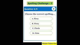 Spelling Challenge 7 [upl. by Sayce]