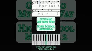 High School Musical 2  Gotta Go My Own Way Piano Cover HighSchoolMusical2 HSM PianoShorts Cover [upl. by Isoj]