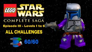 100 Guide LEGO Star Wars TCS  Episode III Level 16  All Blue Minikits Challenges [upl. by Eula672]