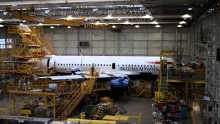 British Airways Maintenance Glasgow Time Lapse A319 CCheck [upl. by Crispas]