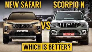 Safari facelift 2023 VS Scorpio N  Tata Safari 2023 VS Mahindra Scorpio N 2023  Comparison [upl. by Cloe]