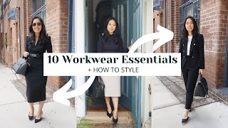 10 WORKWEAR ESSENTIALS  HOW TO STYLE  Corporate Wardrobe Style Basics [upl. by Hawley639]