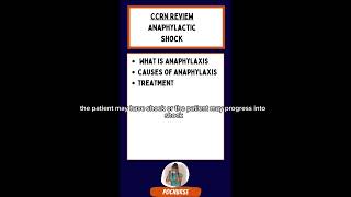 CCRN Study guide review for anaphylactic shock [upl. by Mundford622]