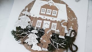 Werbung Weihnachtskarte mit Upcycling Materialien plus Überraschung [upl. by Delaryd]