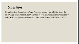 The concept of Heritability and how it is determined in broad sense and narrow sense [upl. by Kristan380]