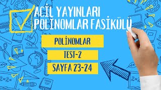 ACİL YAYINLARI POLİNOMLAR FASİKÜLÜ Polinomlar Test2huseyinhocamatematik2519 [upl. by Puna]