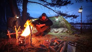 24H Biwak am See mit neuer Ausrüstung  Biwaksack Tarp Messer Stockbrot  Overnighter Übernachtung [upl. by Cudlip421]