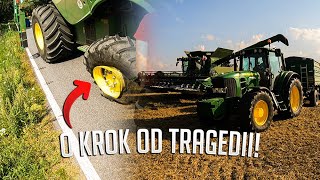 VLOG ☆ O krok od tragedii na drodze Pęknięta felga w John Deere Skończyliśmy pszenżyto ☆ [upl. by Eronaele]