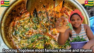 Cooking Togolese most famous Local dish Ademejute leaves and AkumeBanku [upl. by Modeste206]