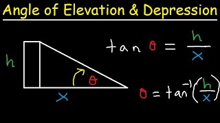 Angle of Elevation and Depression Word Problems Trigonometry Finding Sides Angles Right Triangles [upl. by Repmek]