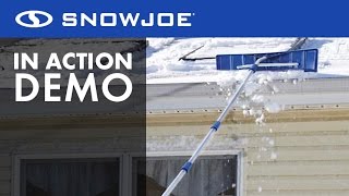 RJ204M  Snow Joe Roofer Joe 21Foot TwistNLock Telescoping Snow Shovel Roof Rake  Live Demo [upl. by Nhguavoj]