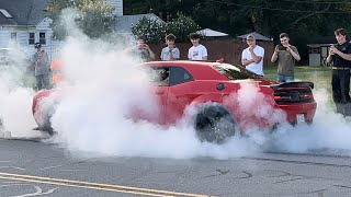 Cars Accelerating and Doing Burnouts Leaving a Car Show  Titan Motorworks Open House 2024 [upl. by Luanni]