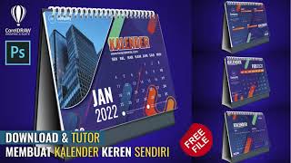 Download Disini  Desain Kalender Meja 2022 Coreldraw Dan Photoshop Terbaru [upl. by Stillman]