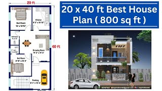 20x40 House Plan  20x40 House Design  20x40 House Plan With Garden  20x40 East facing House Plan [upl. by Gibbs]