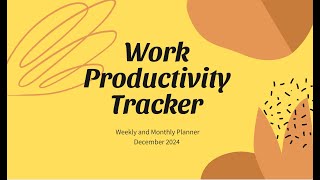 workproductivitytrackermonthlyplannerweeklyplanner [upl. by Jansson233]