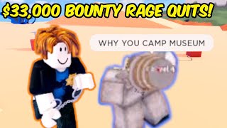 33000 BOUNTY CRIMINAL RAGE QUITS in Roblox Jailbreak [upl. by Reynard444]