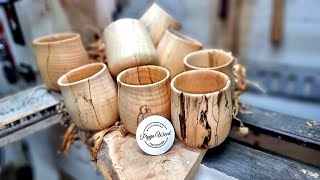 Crafting Elegance Turning Spalted Maple into a Stunning Coffee Mug  Woodturning Art [upl. by Iot384]