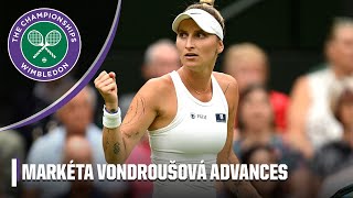 Unseeded Markéta Vondroušová reaches first Wimbledon Final in straight sets 🎾 👏  Wimbledon on ESPN [upl. by Hesketh936]