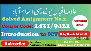 1431 solved assignment 2 Autumn 2021  aiou code 14319421 solved assignment no2 autumn 2021 [upl. by Sirtimed]