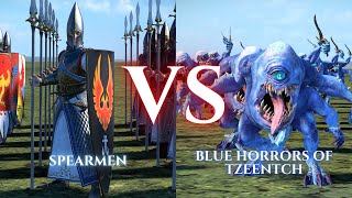 WARHAMMER III Total War  Spearmen VS Blue Horrors of Tzeentch [upl. by Thanos978]